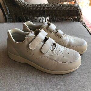 SAS VTO Mens Walking Shoes Bone Leather Hook Loop Strap Sneakers 8.5 W 2582042